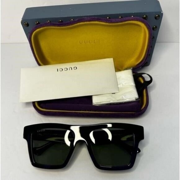 Gucci Men's GG0962Sm Acetate Rectangle Sunglasses - Picture 6 of 13